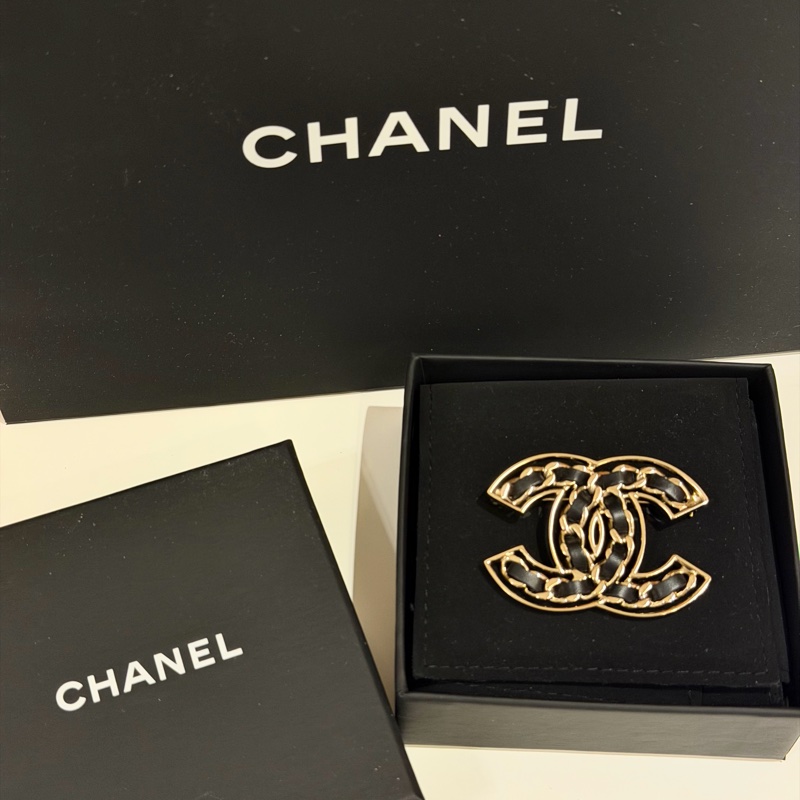 chanel經典百搭皮穿鏈胸針-4