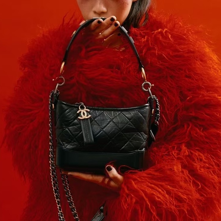CHANEL香奈兒黑金小號流浪包單肩斜🌹低價出售-0