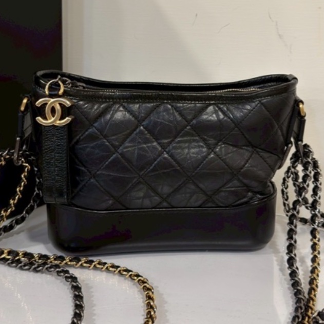 CHANEL香奈兒黑金小號流浪包單肩斜🌹低價出售-11
