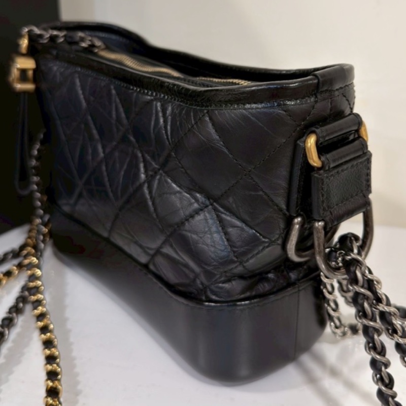 CHANEL香奈兒黑金小號流浪包單肩斜🌹低價出售-14