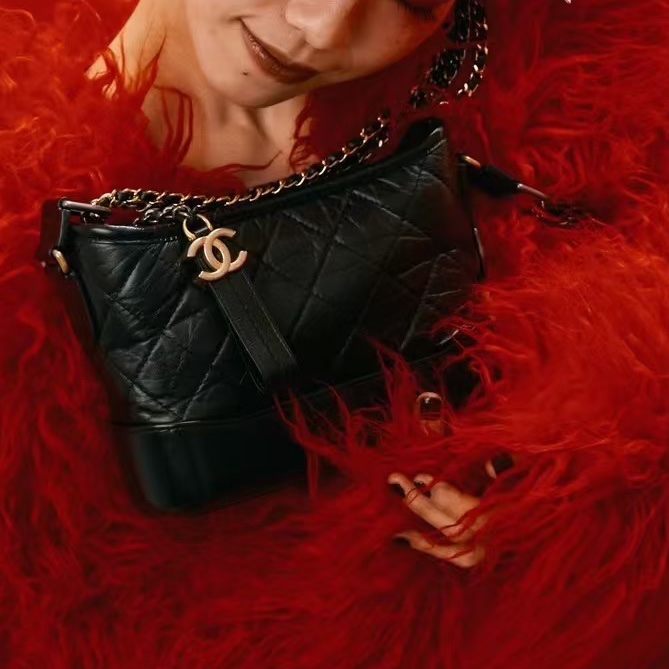 CHANEL香奈兒黑金小號流浪包單肩斜🌹低價出售-27