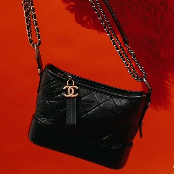 CHANEL香奈兒黑金小號流浪包單肩斜🌹低價出售-28