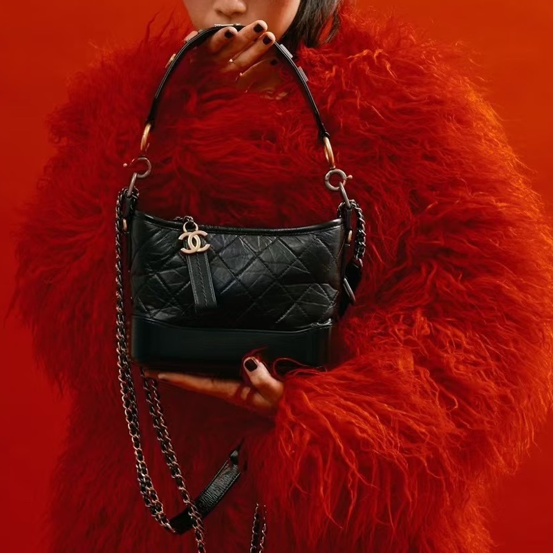 CHANEL香奈兒黑金小號流浪包單肩斜🌹低價出售-36