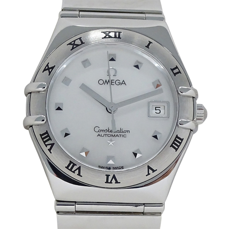 歐米茄星座系列 1591.71 女士腕錶，品牌名稱，貝殼錶殼，日期顯示，自動上鍊機芯，不鏽鋼 (SS)，銀色-1