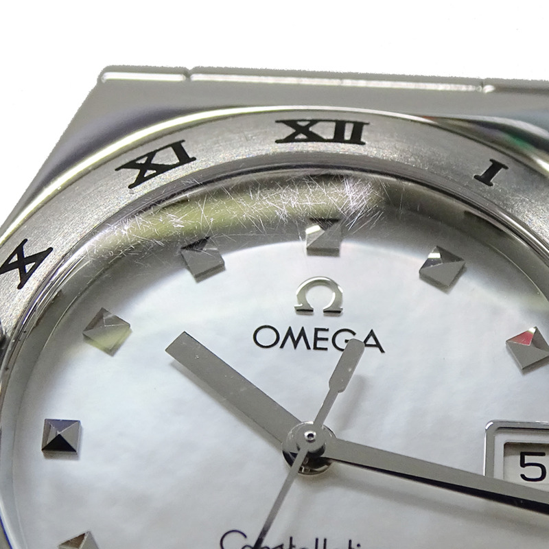 歐米茄星座系列 1591.71 女士腕錶，品牌名稱，貝殼錶殼，日期顯示，自動上鍊機芯，不鏽鋼 (SS)，銀色-13