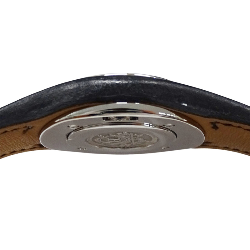 愛馬仕 (Hermes) 女士腕錶 Arce 系列，日期顯示，石英機芯，QZ 錶殼，不鏽鋼錶帶，皮革錶帶，HA3.410，白色/黑色 □E-2