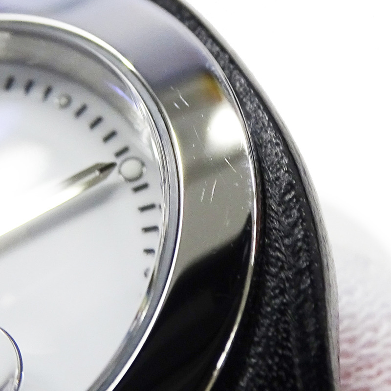 愛馬仕 (Hermes) 女士腕錶 Arce 系列，日期顯示，石英機芯，QZ 錶殼，不鏽鋼錶帶，皮革錶帶，HA3.410，白色/黑色 □E-12