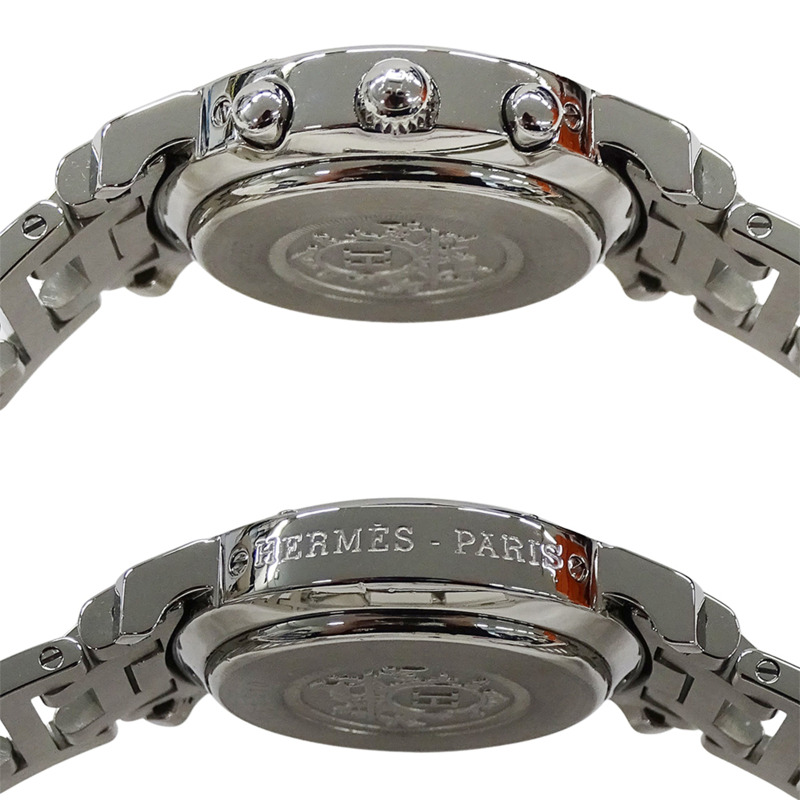 愛馬仕 (Hermes) 女士腕錶，Clipper 計時碼錶，粉紅色錶殼，石英機芯，不鏽鋼 (SS)，CL1.310，銀色-2