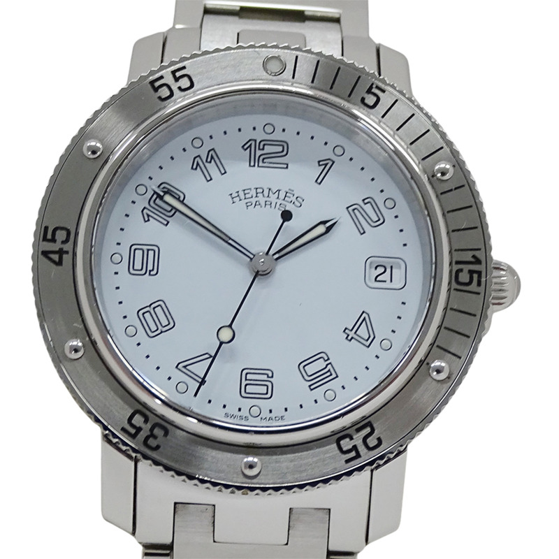 愛馬仕 (Hermes) 男士腕錶 Clipper Diver Date 石英 QZ 不鏽鋼 CL7.710 銀白色-1