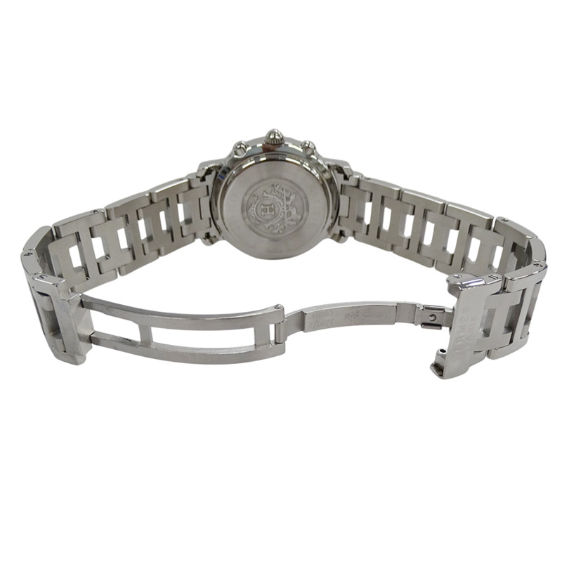 愛馬仕 (Hermes) 女士腕錶，Clipper 計時碼表，石英機芯，不銹鋼 (SS)，CL1.310，銀色和黑色-3