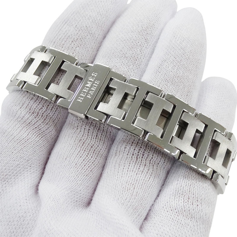 愛馬仕 (Hermes) 女士腕錶，Clipper 計時碼表，石英機芯，不銹鋼 (SS)，CL1.310，銀色和黑色-4