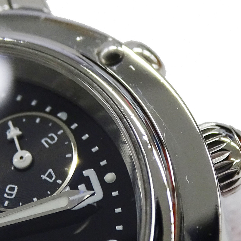 愛馬仕 (Hermes) 女士腕錶，Clipper 計時碼表，石英機芯，不銹鋼 (SS)，CL1.310，銀色和黑色-12