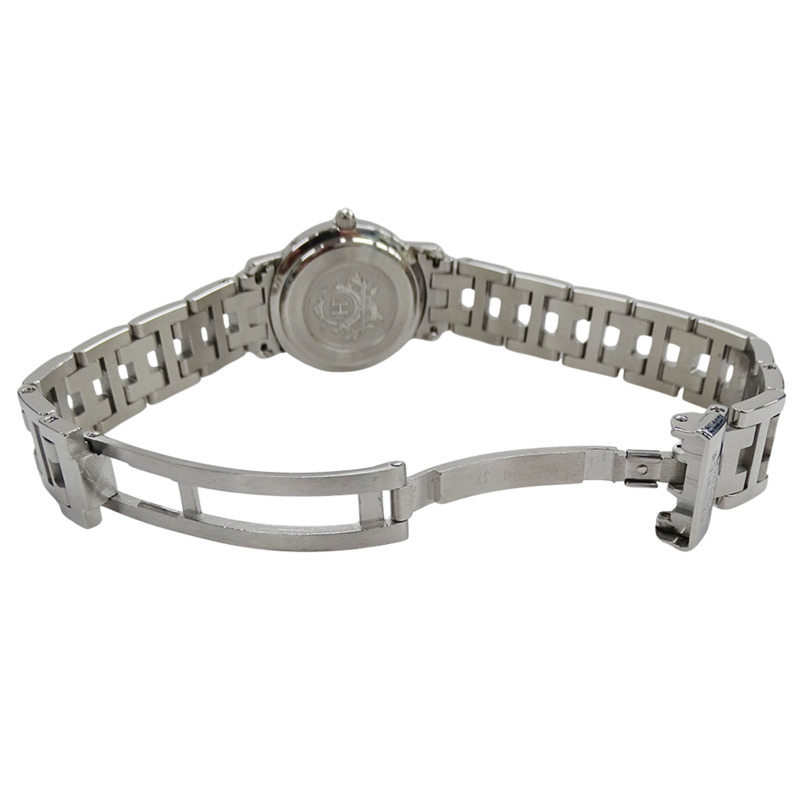 愛馬仕 (Hermes) 女士腕錶,Clipper Date系列,石英機芯,不銹鋼 (SS),CL4.210,銀色和黑色-3