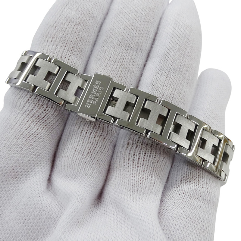 愛馬仕 (Hermes) 女士腕錶,Clipper Date系列,石英機芯,不銹鋼 (SS),CL4.210,銀色和黑色-4