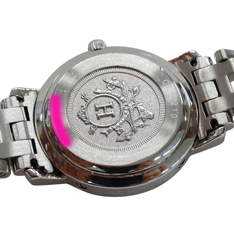 愛馬仕 (Hermes) 女士腕錶,Clipper Date系列,石英機芯,不銹鋼 (SS),CL4.210,銀色和黑色-5