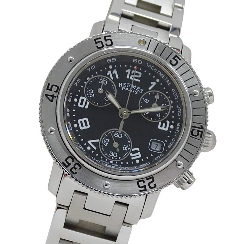 愛馬仕 (Hermes) 女士腕錶,品牌:Clipper Diver Chronograph Date,石英機芯,不鏽鋼 (SS),CL2.310,銀色和黑色-0