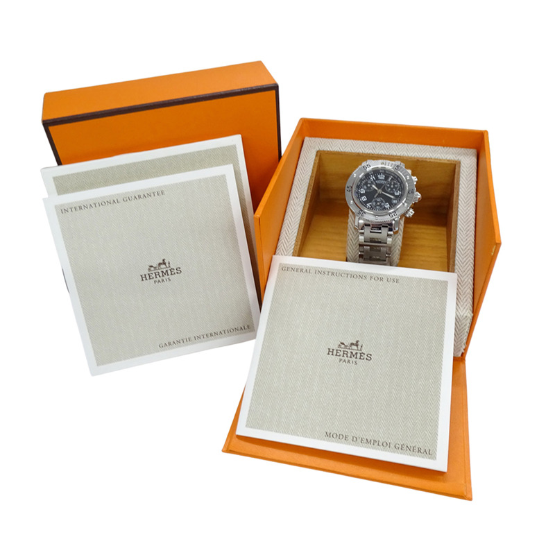 愛馬仕 (Hermes) 女士腕錶,品牌:Clipper Diver Chronograph Date,石英機芯,不鏽鋼 (SS),CL2.310,銀色和黑色-7