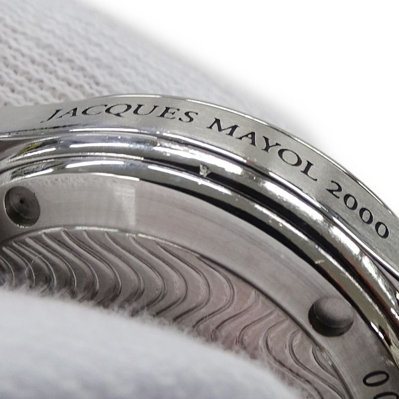 歐米茄海馬系列120 Jacques Mayol 2506.80 男士腕錶，品牌名稱，限量發行3000枚，日期顯示，自動上鍊機芯，不銹鋼材質，銀色和藍色錶盤。-12