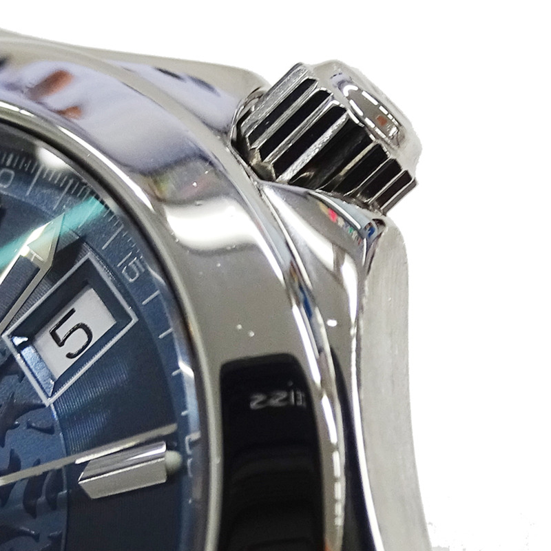 歐米茄海馬系列120 Jacques Mayol 2506.80 男士腕錶，品牌名稱，限量發行3000枚，日期顯示，自動上鍊機芯，不銹鋼材質，銀色和藍色錶盤。-13