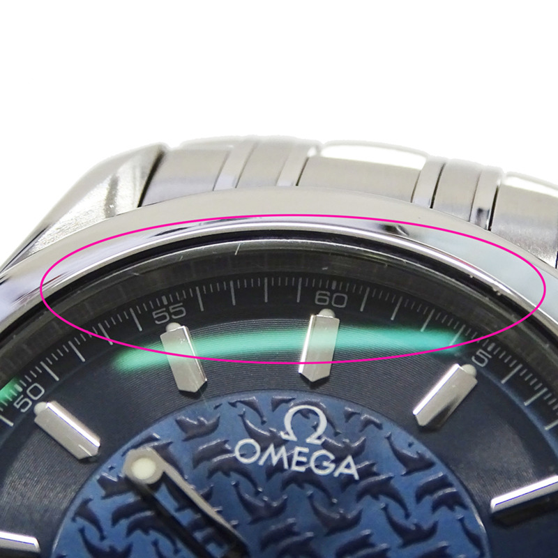 歐米茄海馬系列120 Jacques Mayol 2506.80 男士腕錶，品牌名稱，限量發行3000枚，日期顯示，自動上鍊機芯，不銹鋼材質，銀色和藍色錶盤。-14