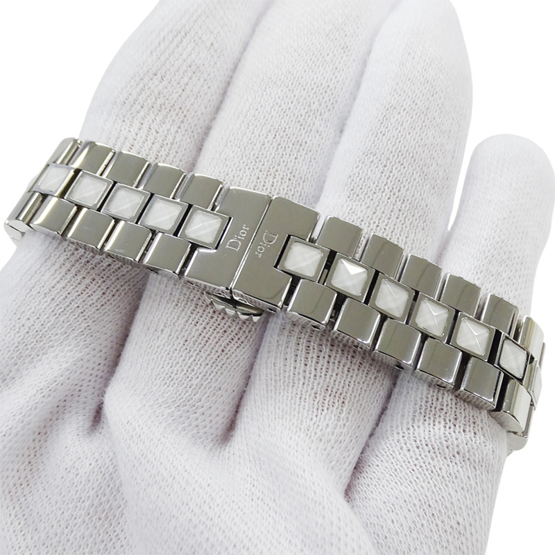 Dior 女士手錶,品牌名稱,水晶,石英,不銹鋼 (SS),CD112112,銀色,白色。-4