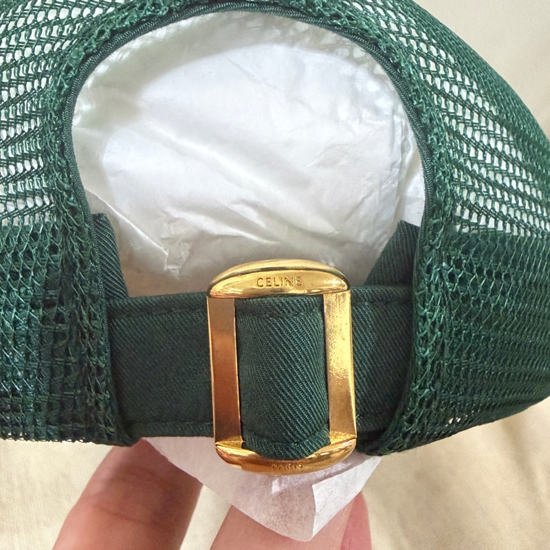 Celine 棒球網帽 深綠色-6