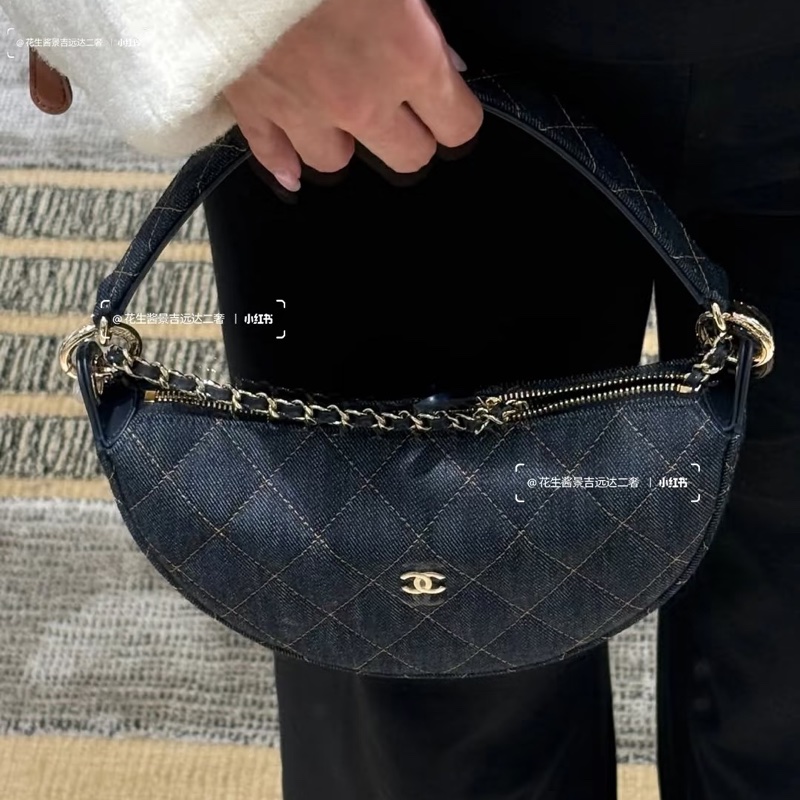 Chanel 半月月牙包🌙時髦單寧牛仔-全新品-1