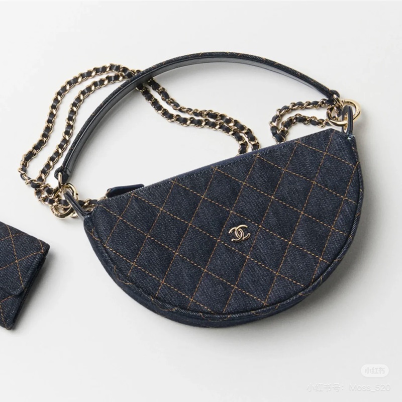Chanel 半月月牙包🌙時髦單寧牛仔-全新品-4