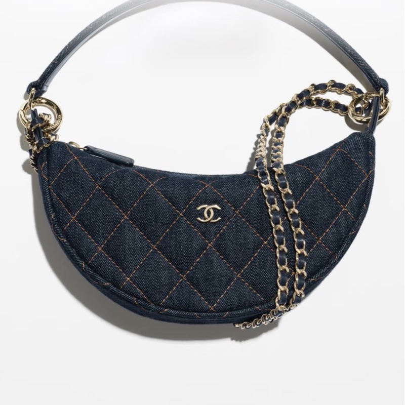 Chanel 半月月牙包🌙時髦單寧牛仔-全新品-5