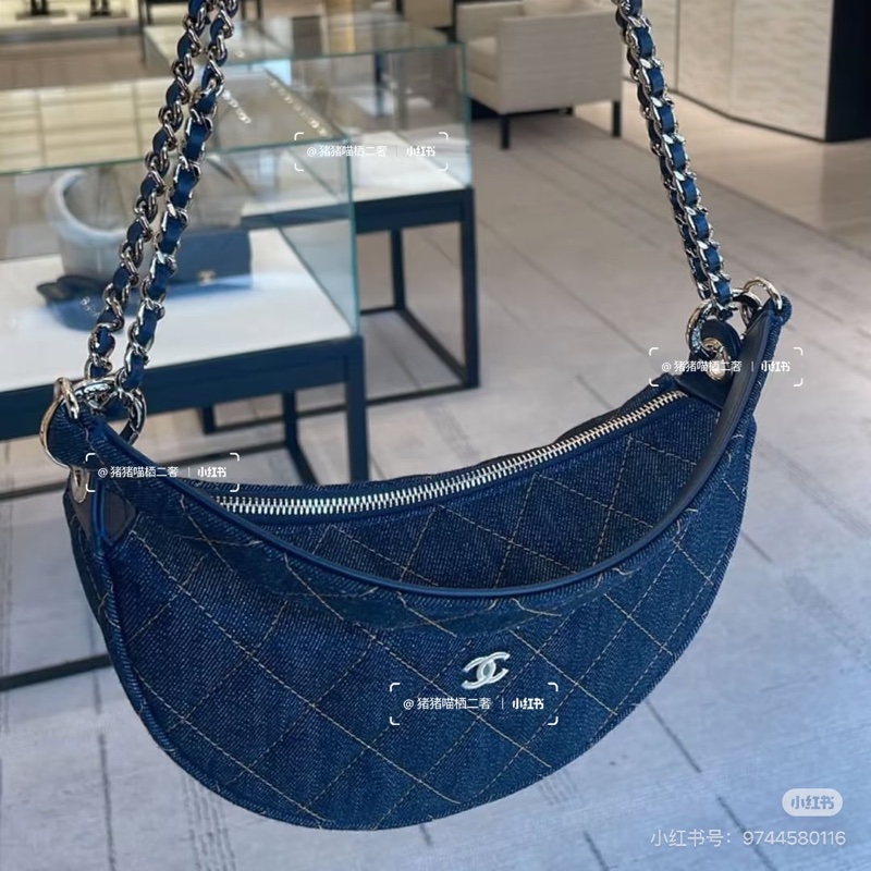 Chanel 半月月牙包🌙時髦單寧牛仔-全新品-6