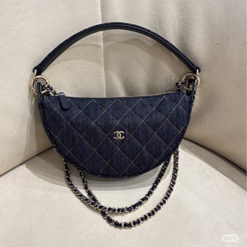 Chanel 半月月牙包🌙時髦單寧牛仔-全新品-8