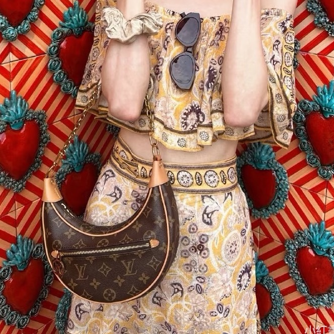 #LOUIS VUITTON路易威登老花LOOP芯片款月亮包🐞附肩帶-2