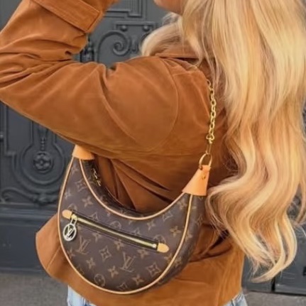 #LOUIS VUITTON路易威登老花LOOP芯片款月亮包🐞附肩帶-8