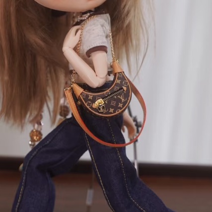 #LOUIS VUITTON路易威登老花LOOP芯片款月亮包🐞附肩帶-9