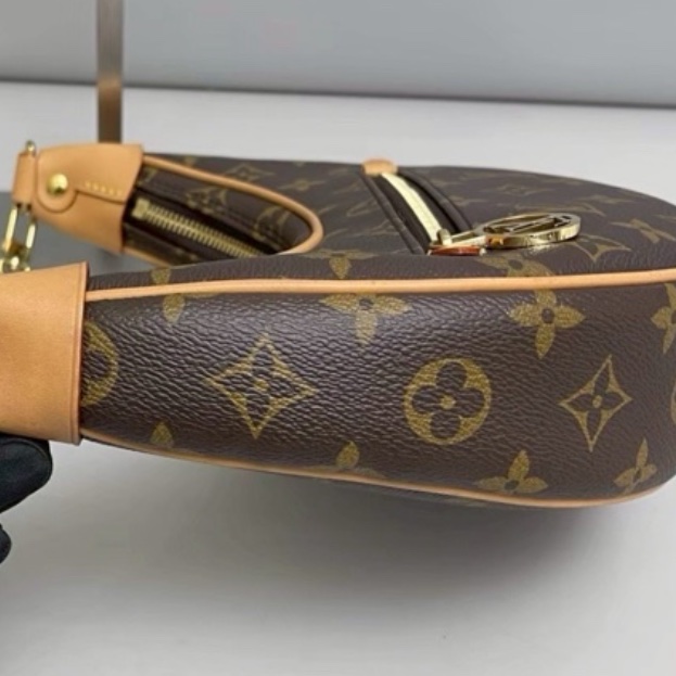 #LOUIS VUITTON路易威登老花LOOP芯片款月亮包🐞附肩帶-12