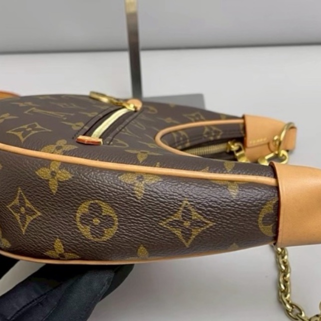 #LOUIS VUITTON路易威登老花LOOP芯片款月亮包🐞附肩帶-14