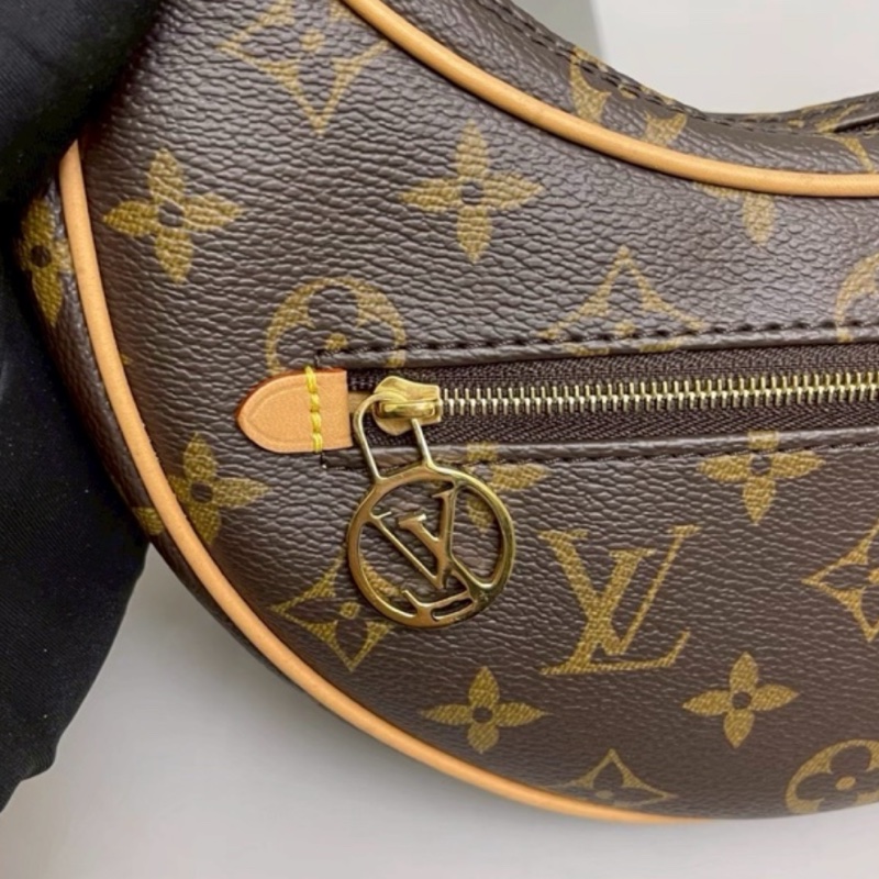 #LOUIS VUITTON路易威登老花LOOP芯片款月亮包🐞附肩帶-15