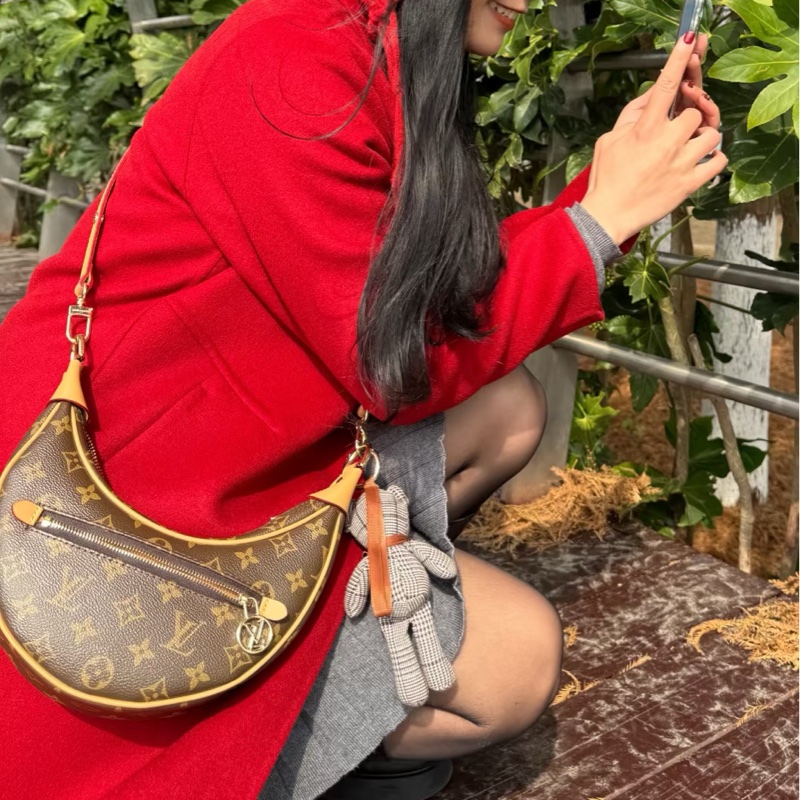 #LOUIS VUITTON路易威登老花LOOP芯片款月亮包🐞附肩帶-20