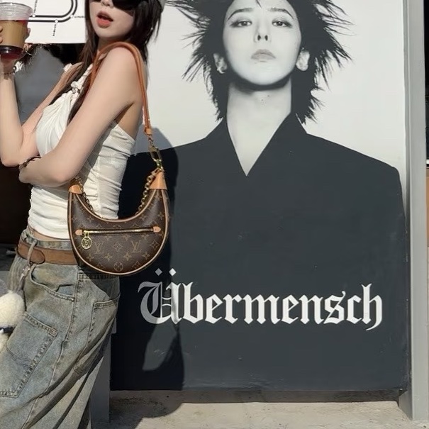 #LOUIS VUITTON路易威登老花LOOP芯片款月亮包🐞附肩帶-26