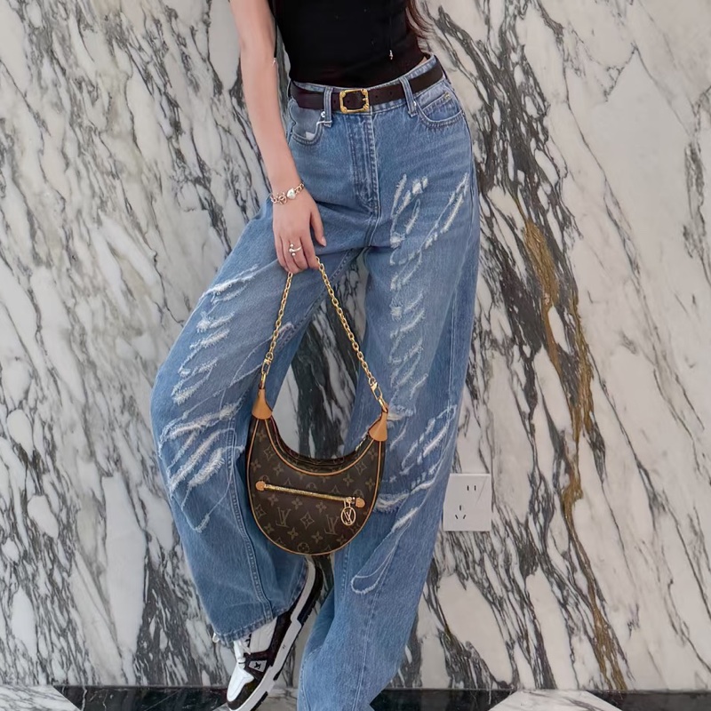 #LOUIS VUITTON路易威登老花LOOP芯片款月亮包🐞附肩帶-27