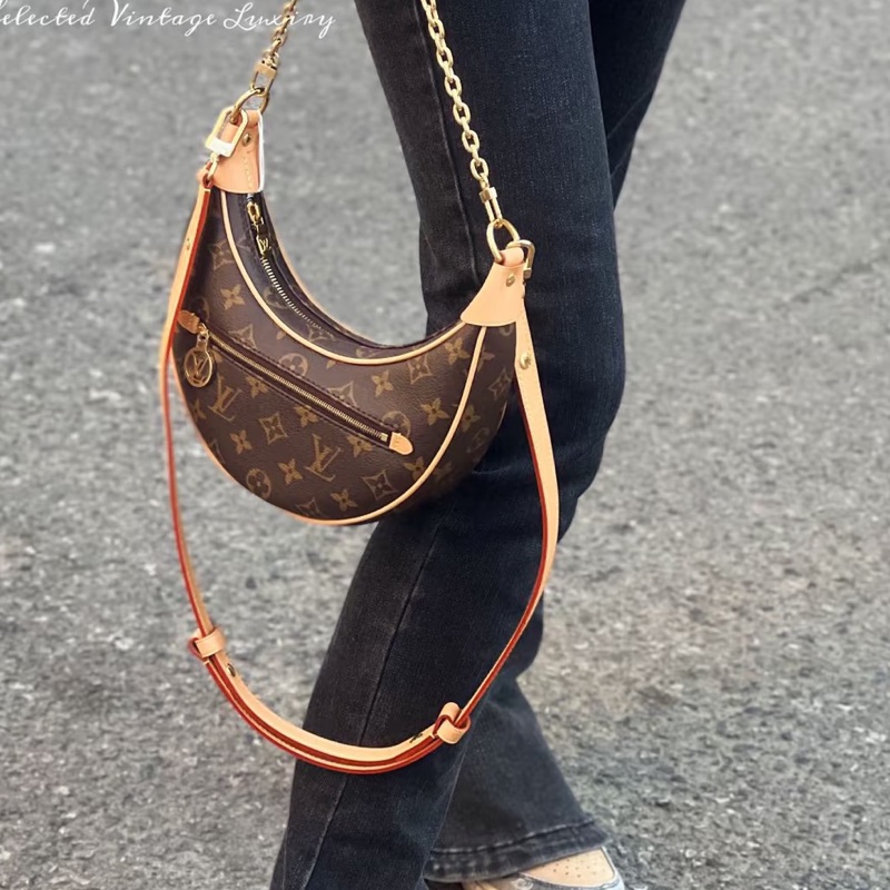 #LOUIS VUITTON路易威登老花LOOP芯片款月亮包🐞附肩帶-32