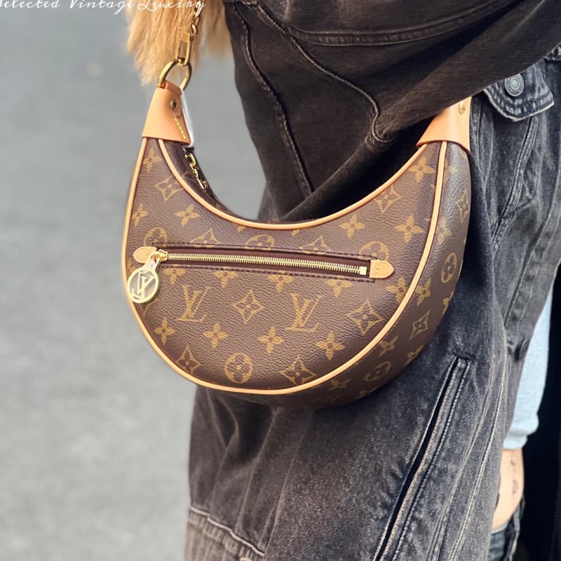 #LOUIS VUITTON路易威登老花LOOP芯片款月亮包🐞附肩帶-33