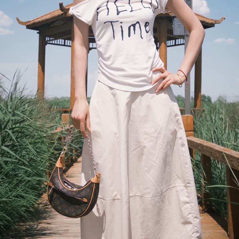 #LOUIS VUITTON路易威登老花LOOP芯片款月亮包🐞附肩帶-34