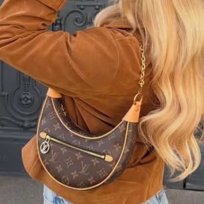 #LOUIS VUITTON路易威登老花LOOP芯片款月亮包🐞附肩帶-41