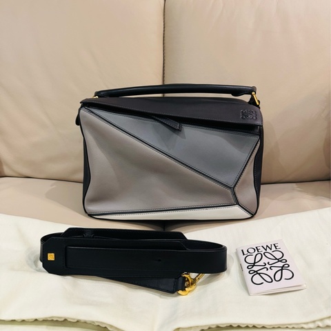 Loewe 羅意威 Puzzle bag 拼圖包/手提包/斜背包/藍色款/大款/97新美品