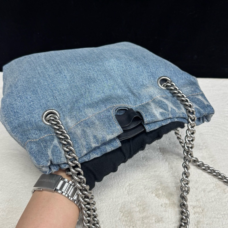 Balenciaga巴黎世家 單寧牛仔小號CRUSH系列購物袋-5