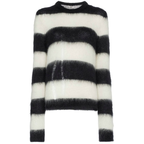 Saint Laurent black and white distressed sweater M 毛衣