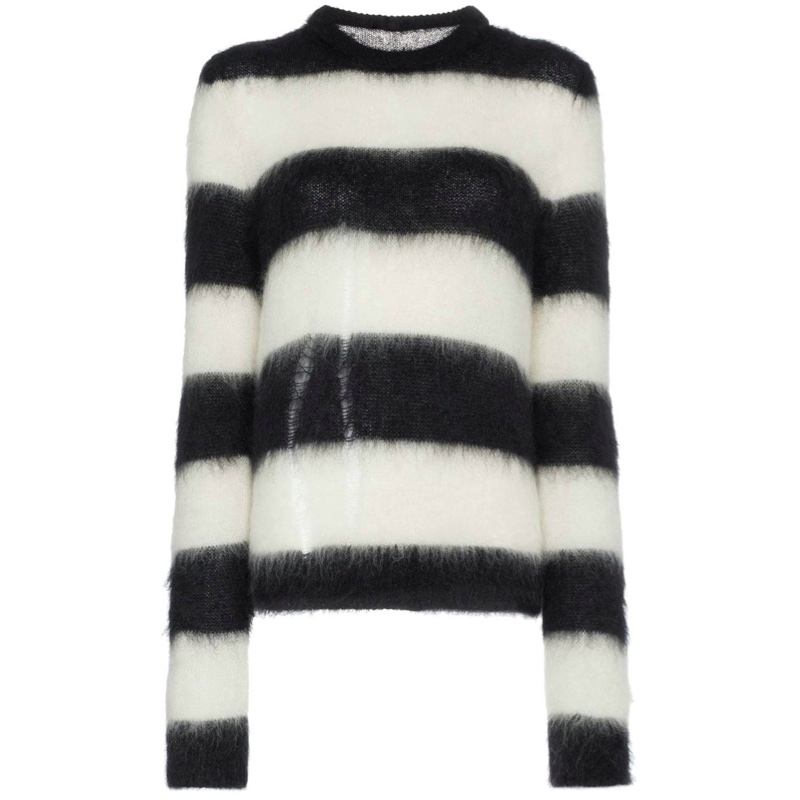 Saint Laurent black and white distressed sweater M 毛衣-0
