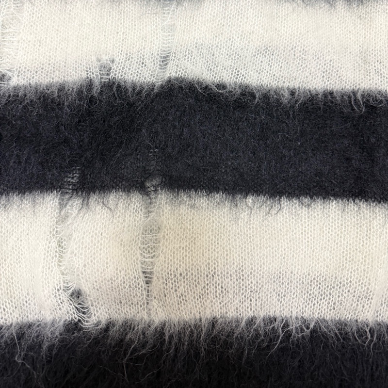 Saint Laurent black and white distressed sweater M 毛衣-4