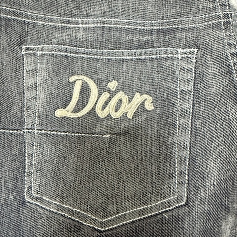 Dior grey velvet slim denim jeans 31 牛仔褲 長褲